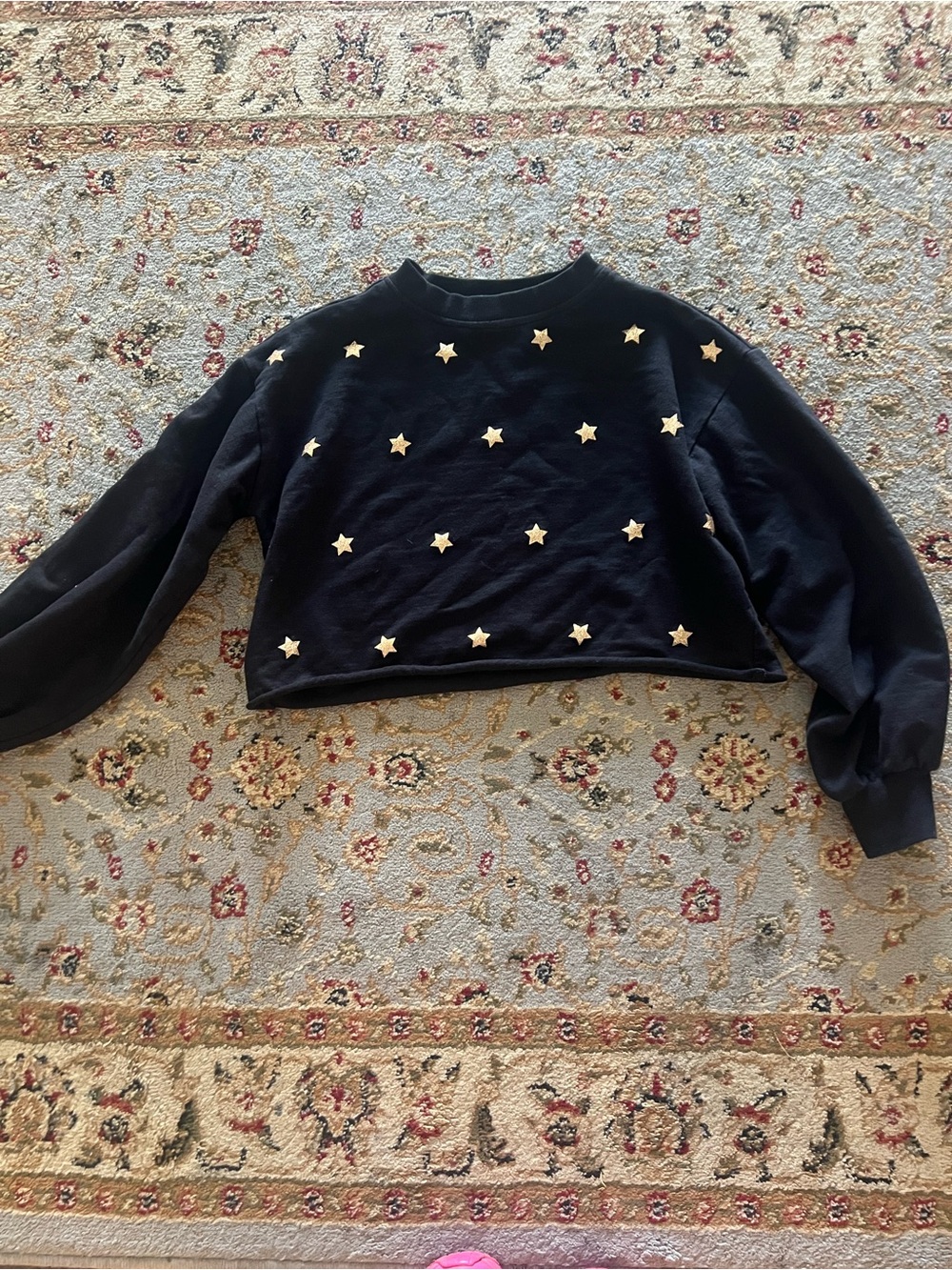 Beach Riot Black Sweatshirt with Gold Logo Tag